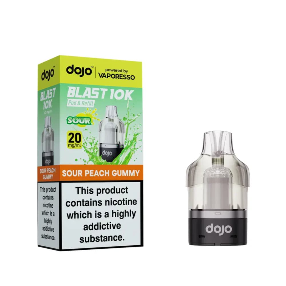  Sour Peach Gummy Vaporesso Dojo Blast 10K Pods Pack of 5