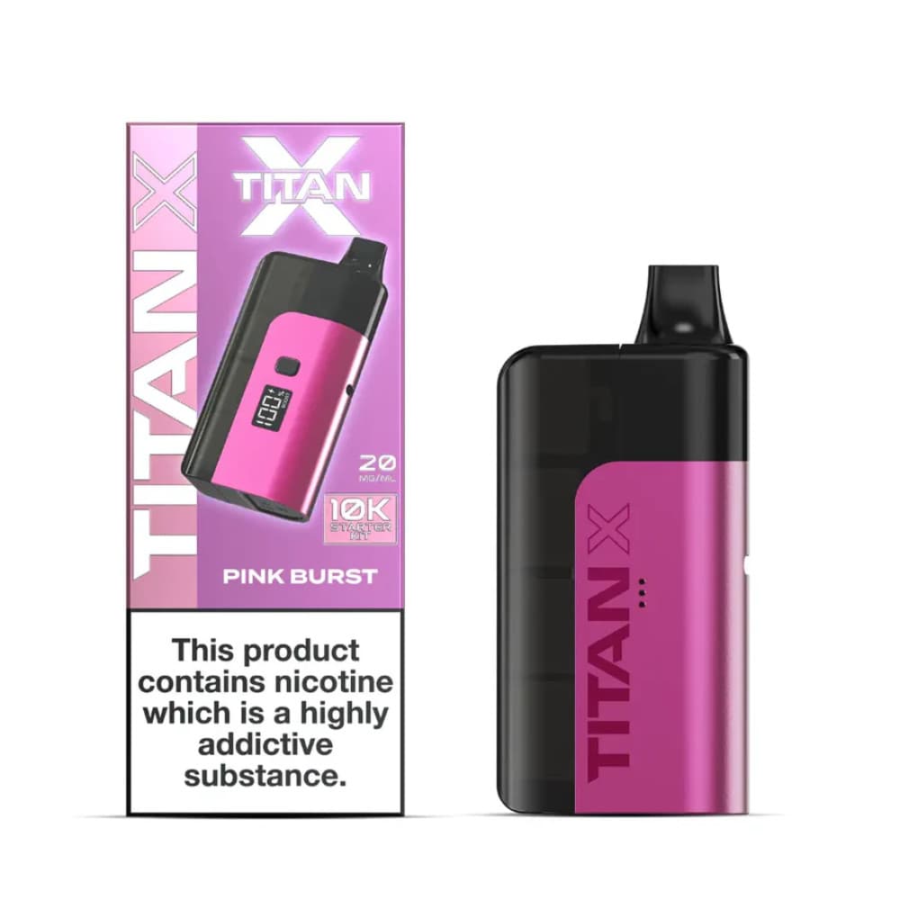  Pink Burst Titan X 10k Prefilled Vape Kit Box of 5