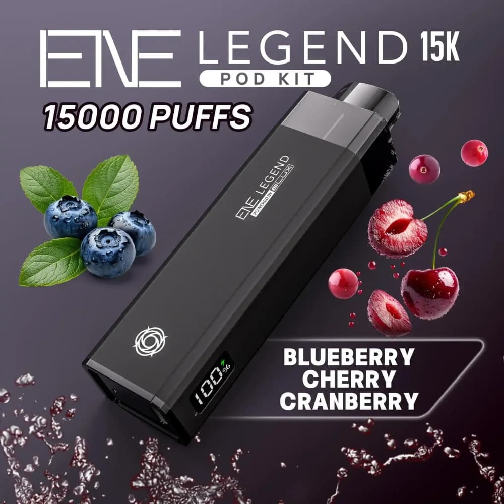  Blueberry Cherry Cranberry Elux Ene Legend 15k Vape Kit Box of 5