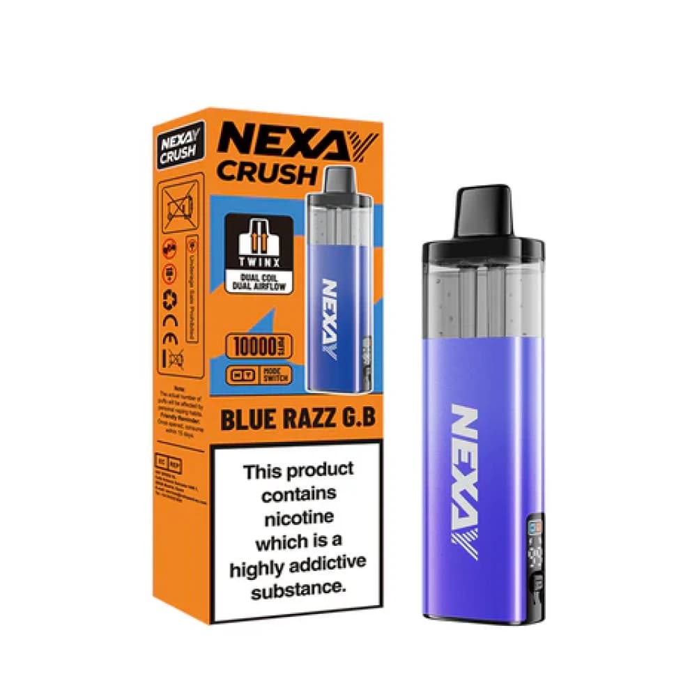  Blue Razz GB Nexay Crush 10k Pod Vape Kit Box of 5