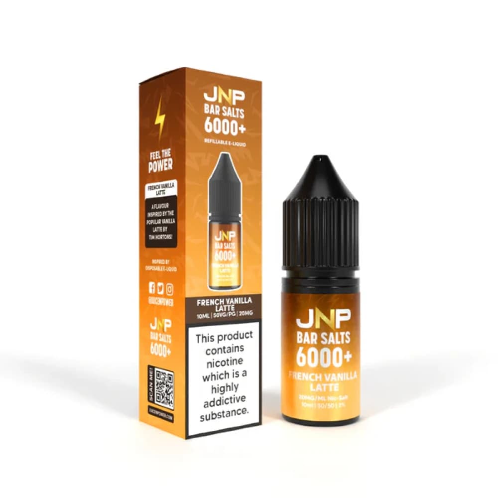  French Vanilla Latte / 10mg JNP Bar Nic Salts 6000 Box of 10