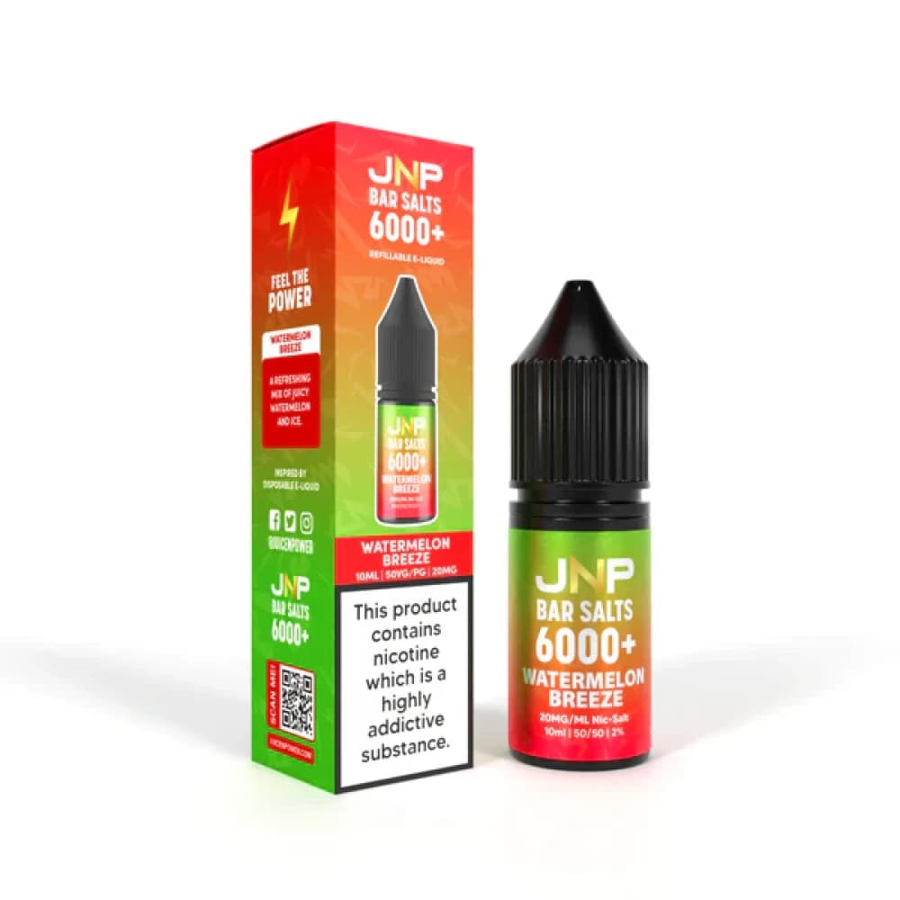  Watermelon Breeze / 20mg JNP Bar Nic Salts 6000 Box of 10
