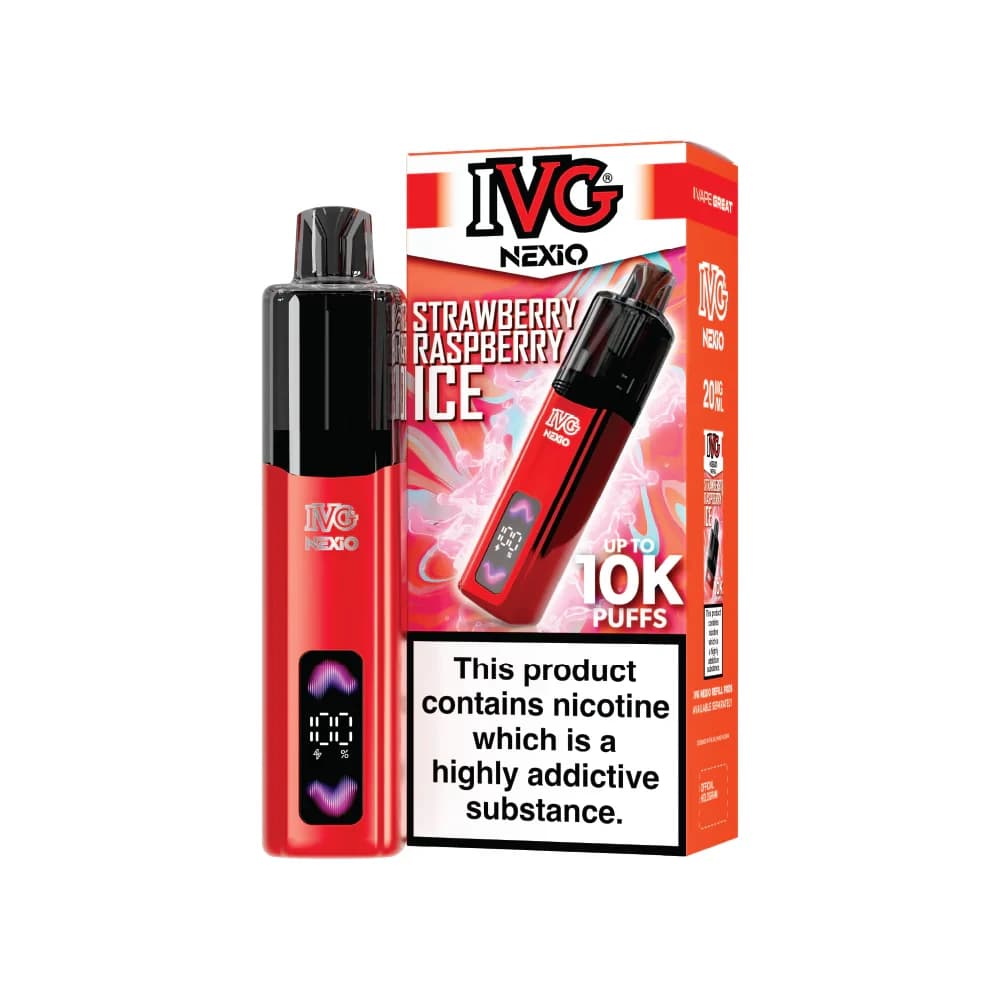  Strawberry Raspberry Ice IVG Nexio 10k Vape Kit Box of 5