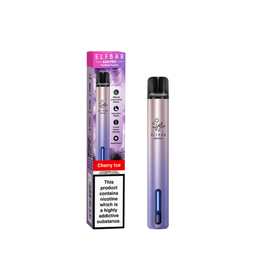 Elf Bar 600 Pro Vape Pod Kit Box of 10 Cherry Ice