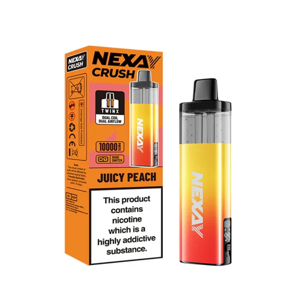 Nexay Crush 10k Pod Vape Kit Box of 5 Juicy Peach