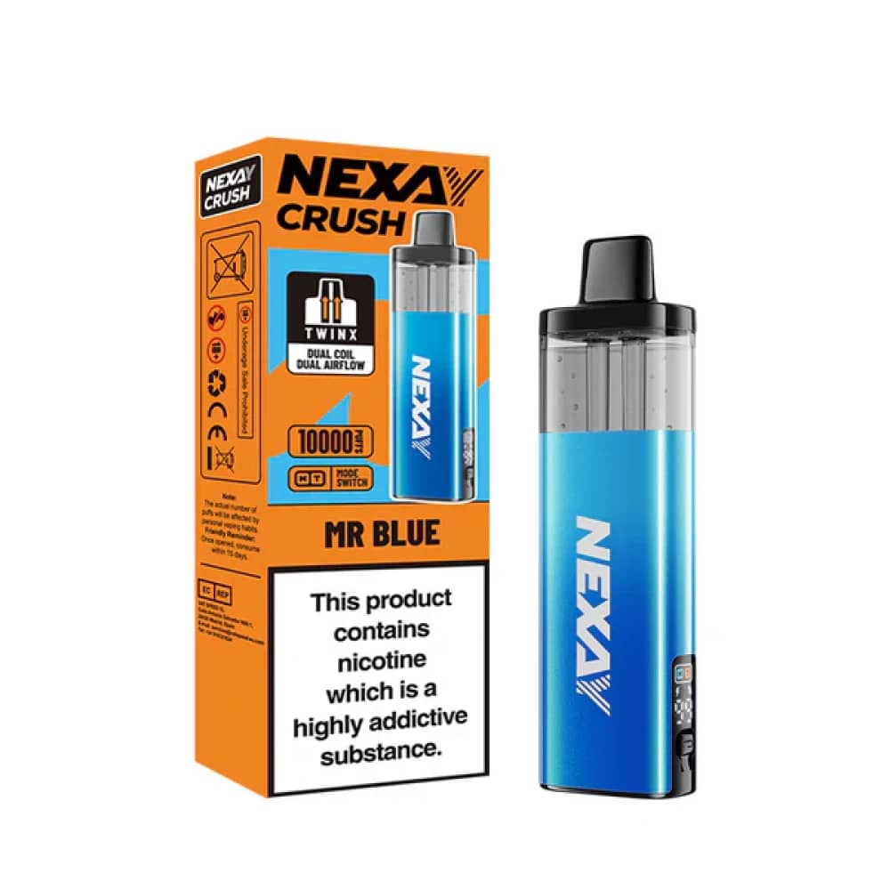 Nexay Crush 10k Pod Vape Kit Box of 5 Mr Blue