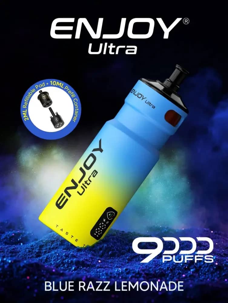 Enjoy Ultra 9000 Vape Kit Box of 5 Blue Razz Lemonade