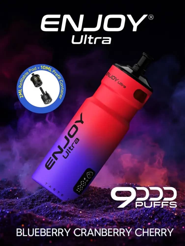 Enjoy Ultra 9000 Vape Kit Box of 5 Blueberry Cranberry Cherry
