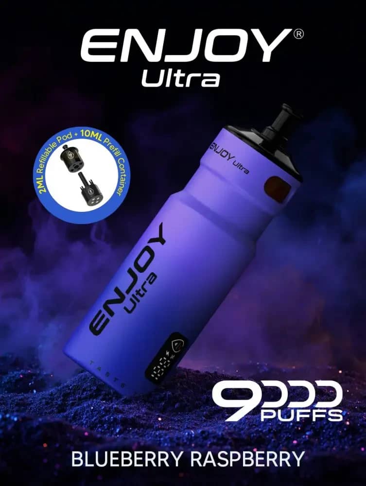 Enjoy Ultra 9000 Vape Kit Box of 5 Blueberry Raspberry