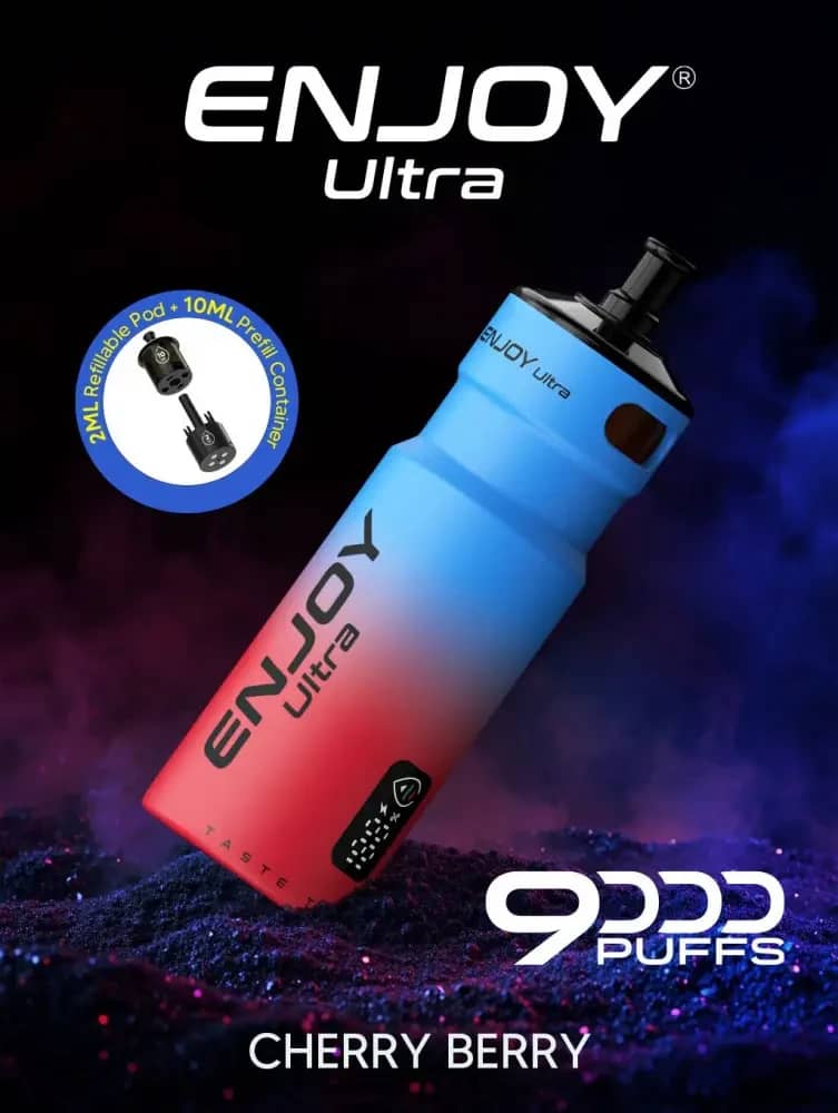 Enjoy Ultra 9000 Vape Kit Box of 5 Cherry Berry