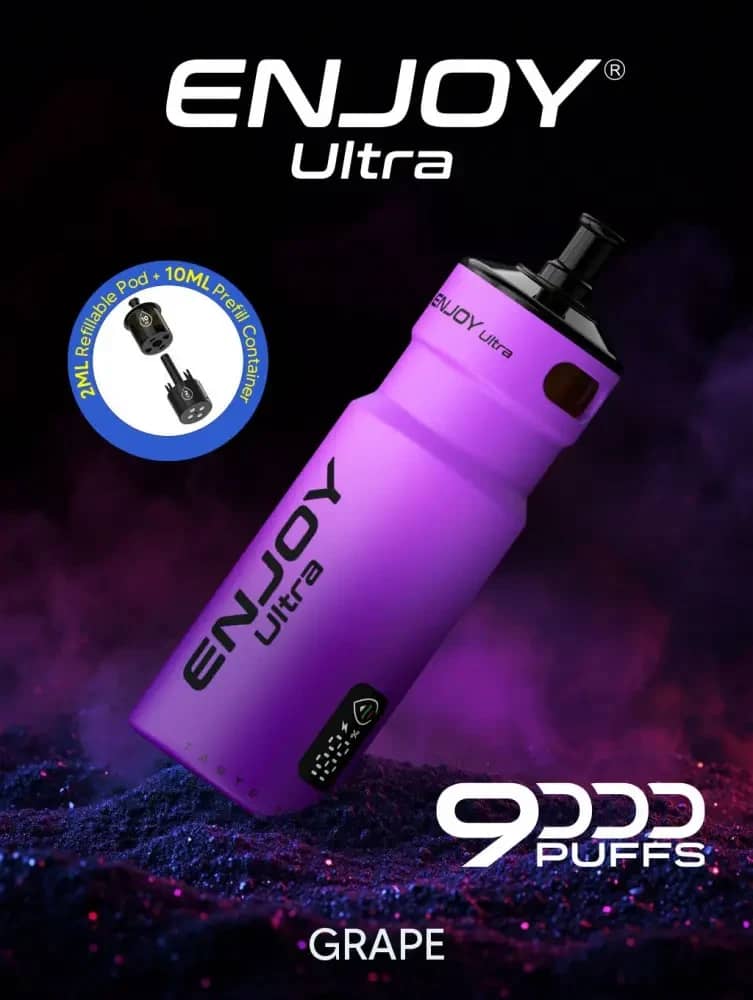 Enjoy Ultra 9000 Vape Kit Box of 5 Grape