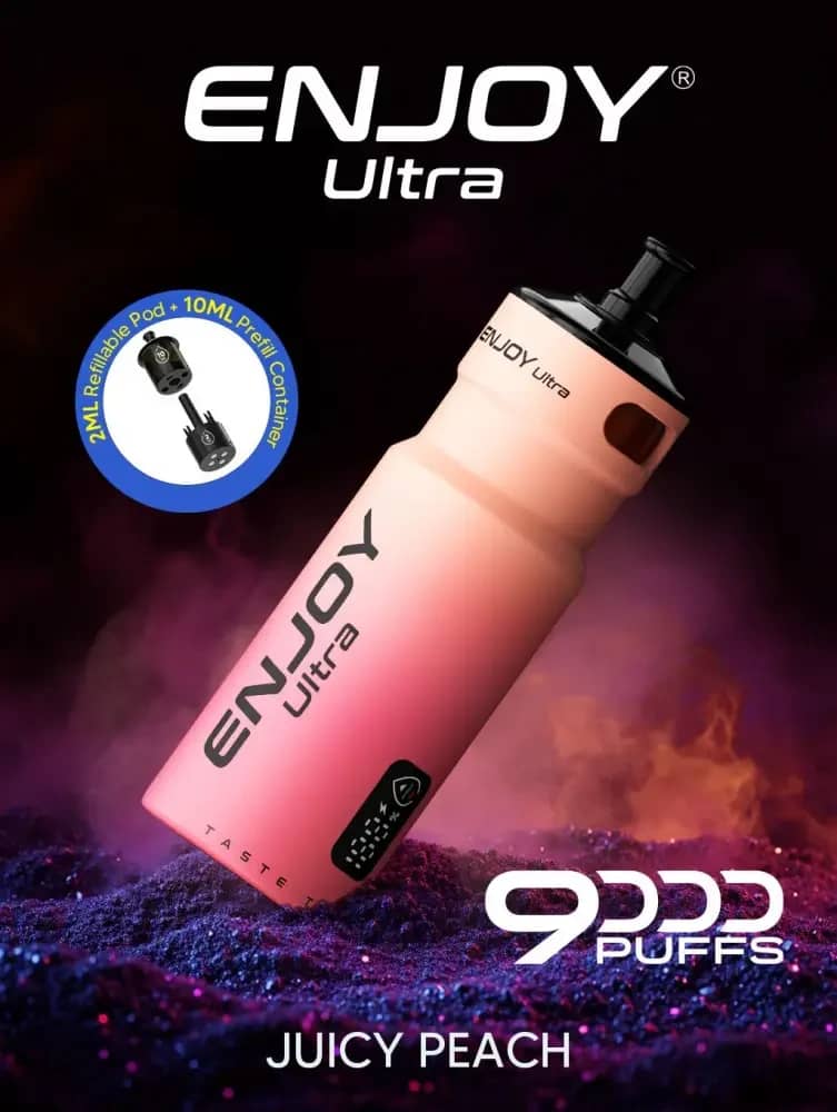 Enjoy Ultra 9000 Vape Kit Box of 5 Juicy Peach
