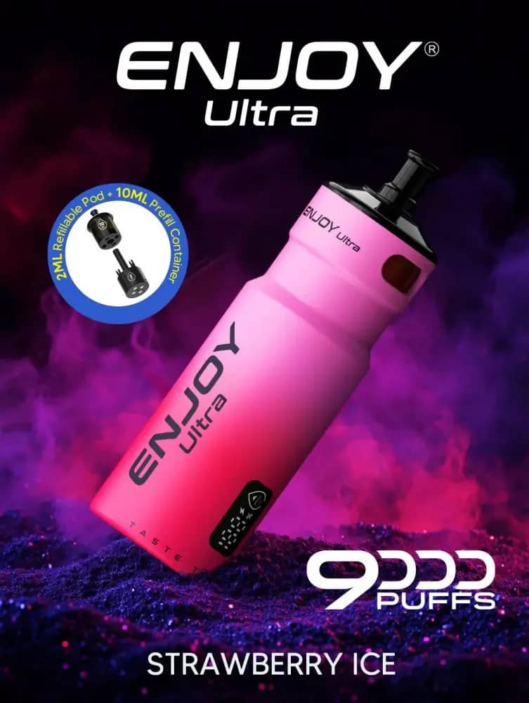 Enjoy Ultra 9000 Vape Kit Box of 5 Strawberry Ice