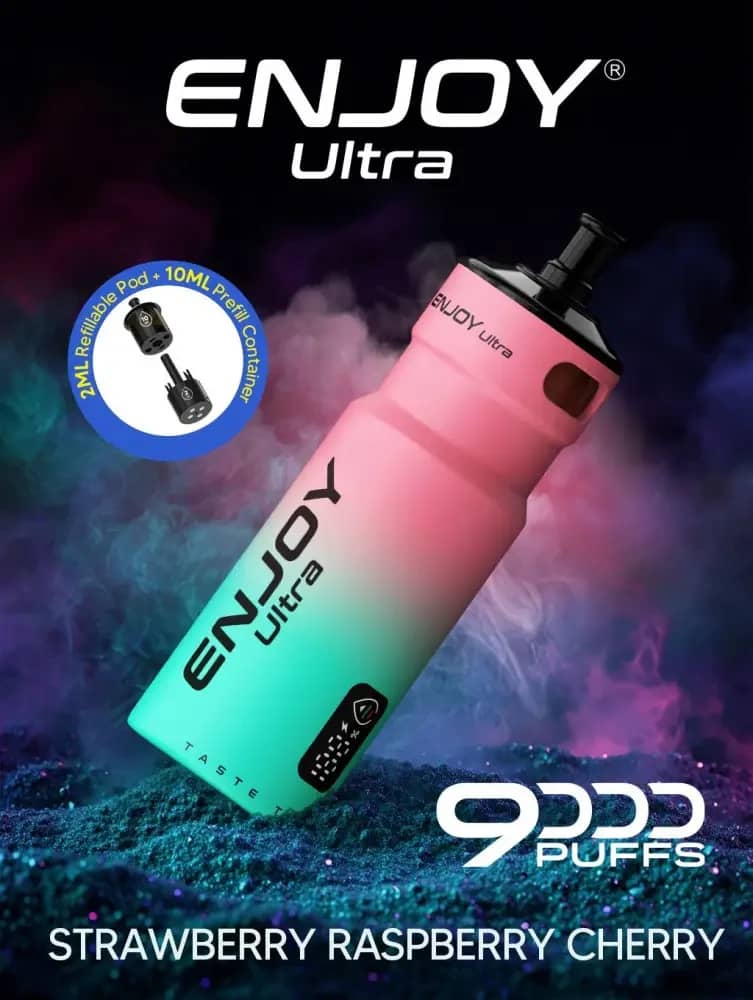 Enjoy Ultra 9000 Vape Kit Box of 5 Strawberry Raspberry Cherry
