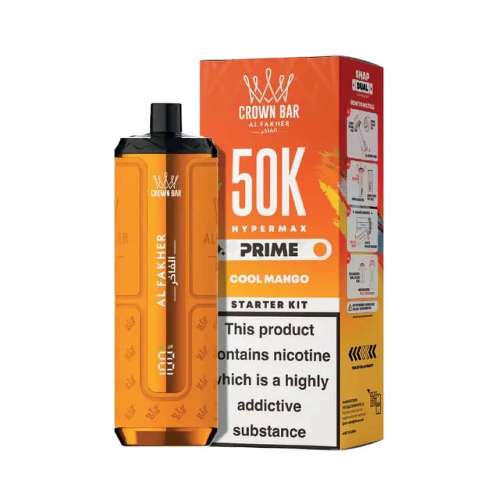 Al Fakher 50k Hypermax Prime Vape Kit Box of 5 Cool Mango