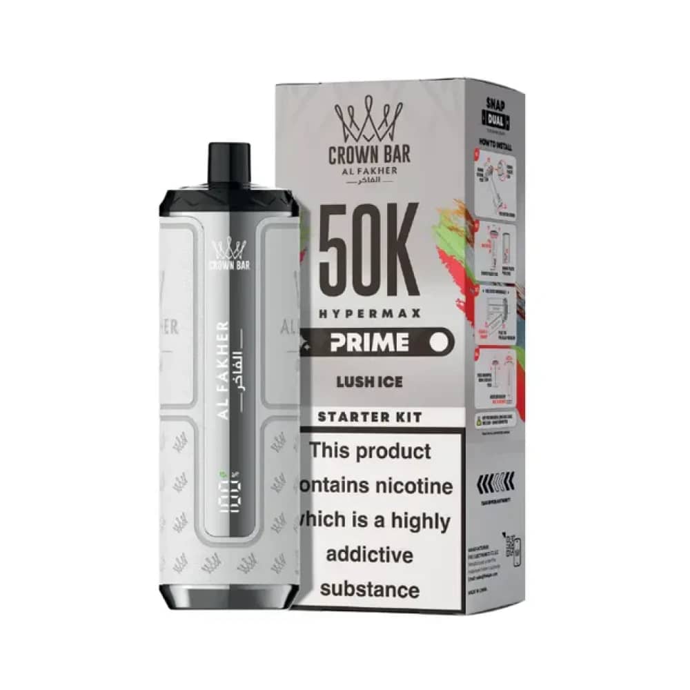 Al Fakher 50k Hypermax Prime Vape Kit Box of 5 Lush Ice