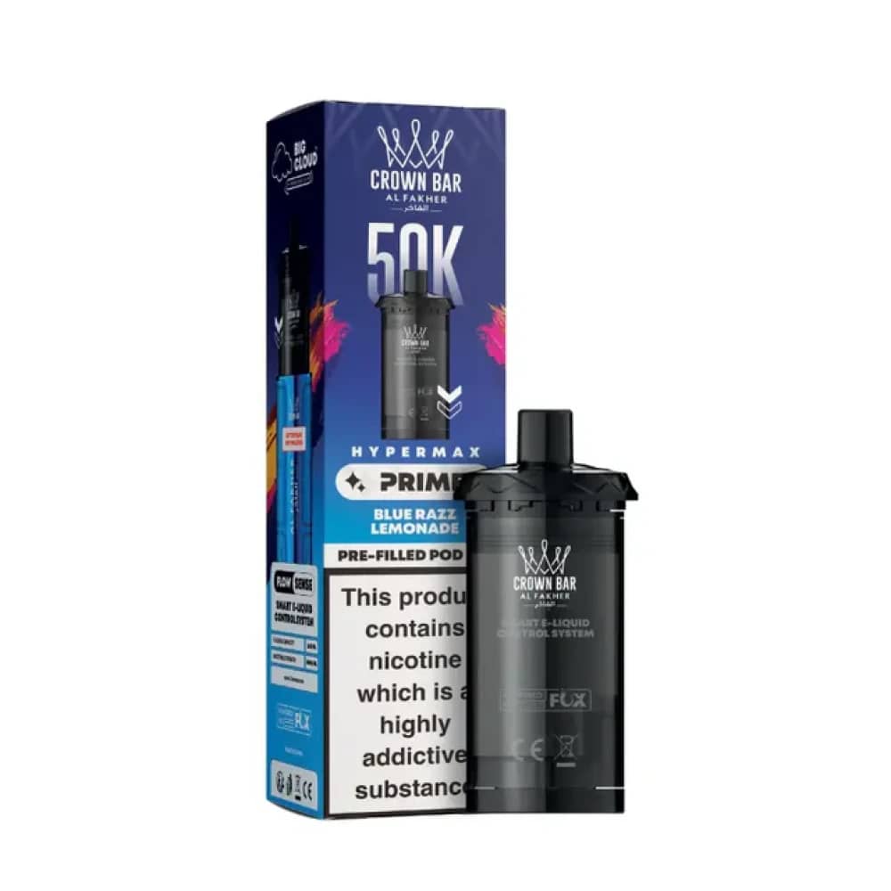 Al Fakher 50k Hypermax Prime Pods Box of 5 Blue Razz Lemonade