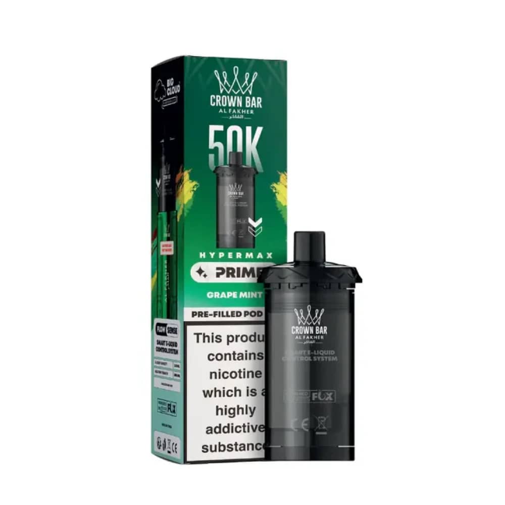 Al Fakher 50k Hypermax Prime Pods Box of 5 Grape Mint