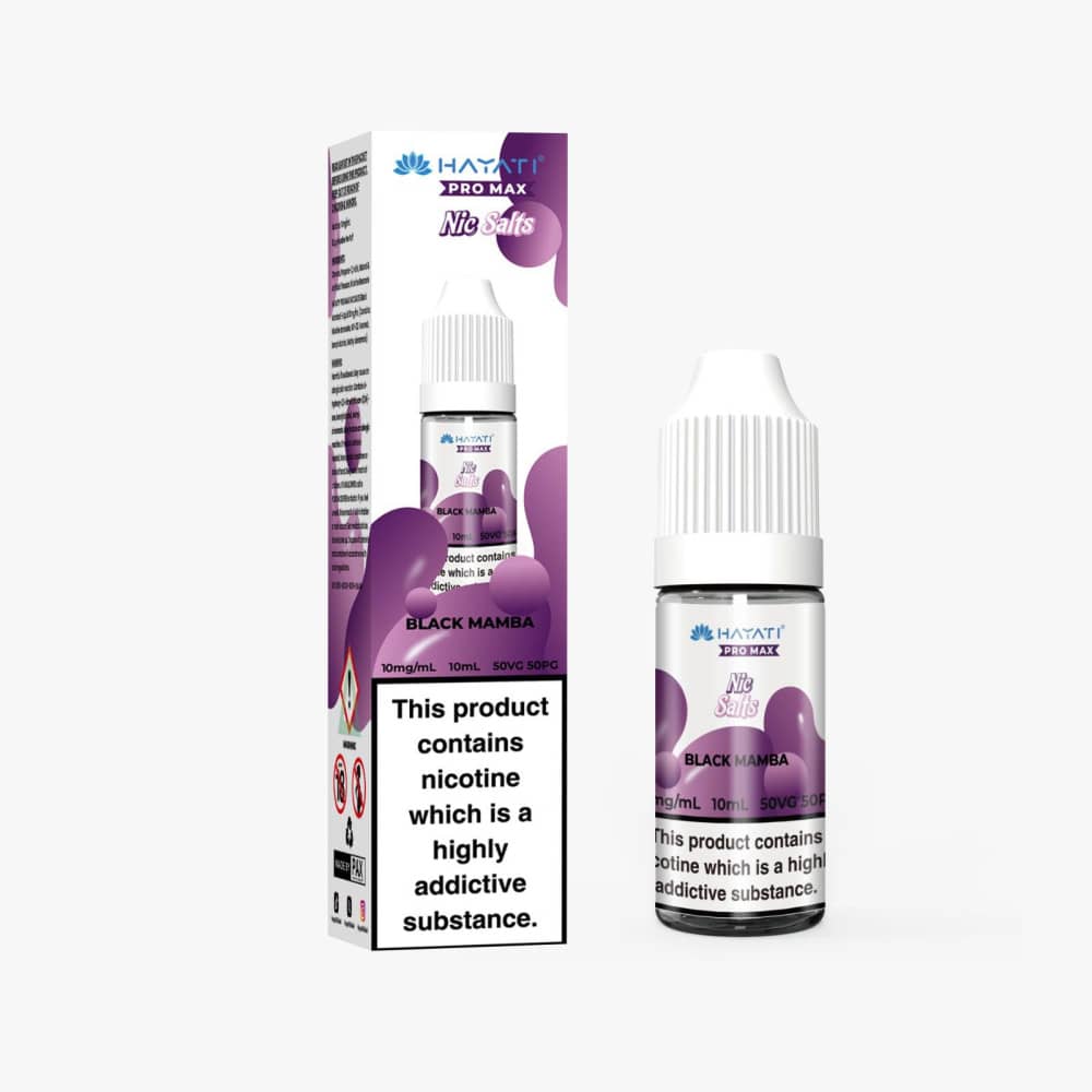 Hayati Pro Max Nic Salts E-Liquids 10ml Box of 10 Black Mamba 20mg