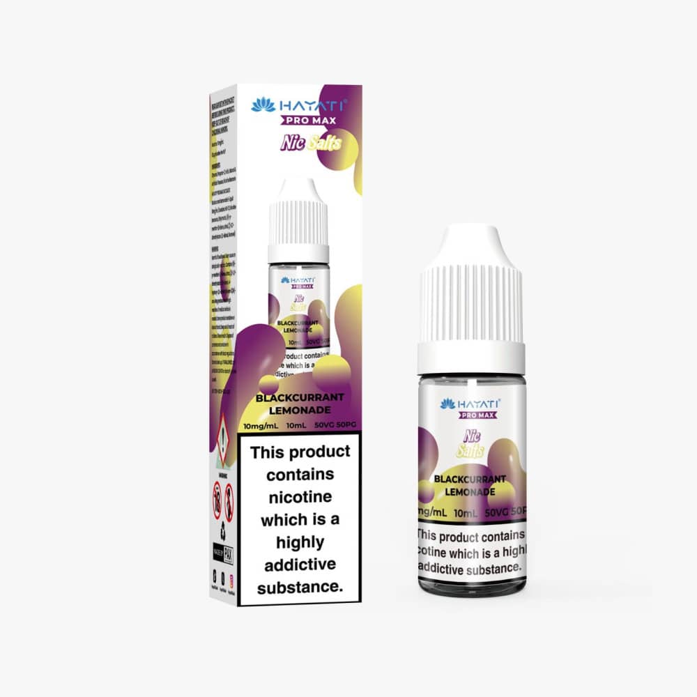 Hayati Pro Max Nic Salts E-Liquids 10ml Box of 10 Blackcurrant Lemonade 20mg
