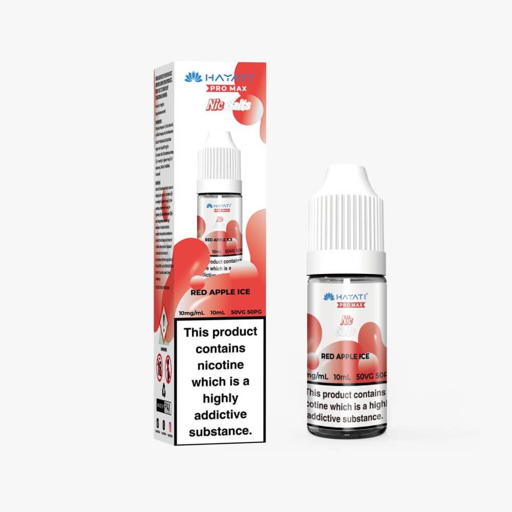 Hayati Pro Max Nic Salts E-Liquids 10ml Box of 10 Red Apple Ice 10mg