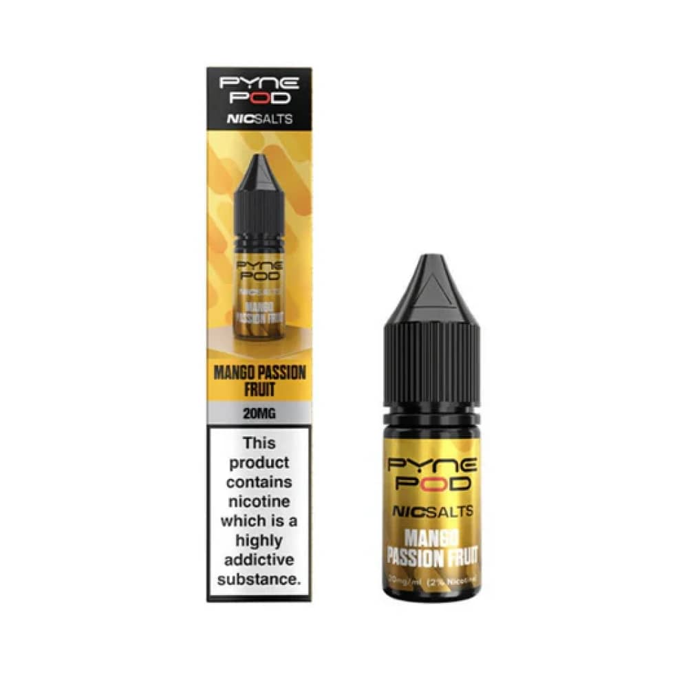 Pyne Pod Nic Salts 10ml E-liquid Box of 10 Mango Passion Fruit 10mg