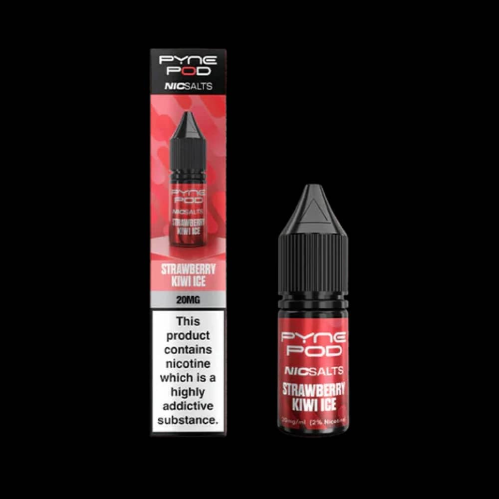 Pyne Pod Nic Salts 10ml E-liquid Box of 10 Strawberry Kiwi Ice 10mg