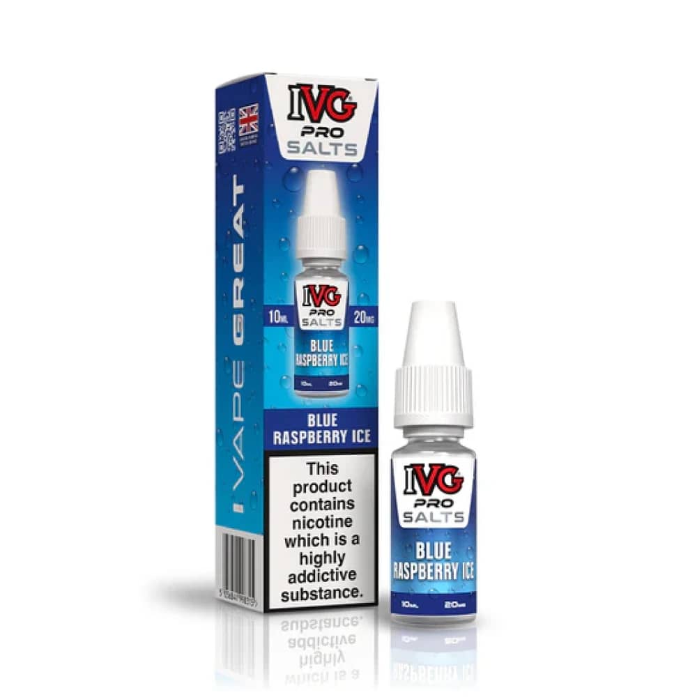 IVG Pro Salts Nic Salt 10ml E-Liquid Box of 10 Blue Raspberry Ice 10mg