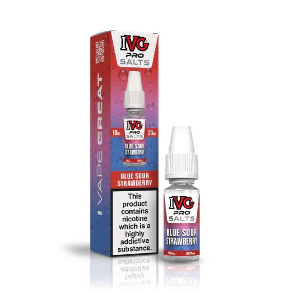 IVG Pro Salts Nic Salt 10ml E-Liquid Box of 10 Blue Sour Strawberry 10mg