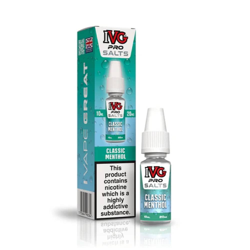 IVG Pro Salts Nic Salt 10ml E-Liquid Box of 10 Classic Menthol 10mg