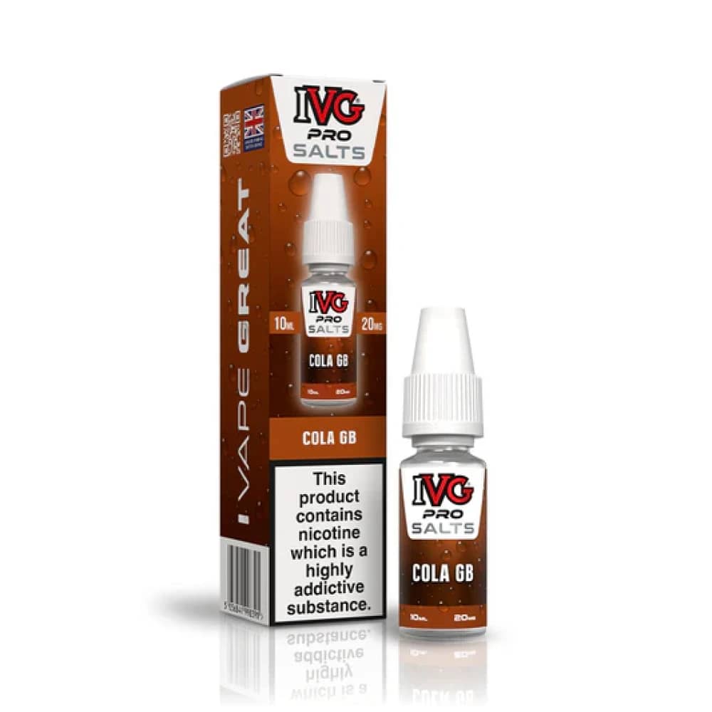 IVG Pro Salts Nic Salt 10ml E-Liquid Box of 10 Cola GB 10mg