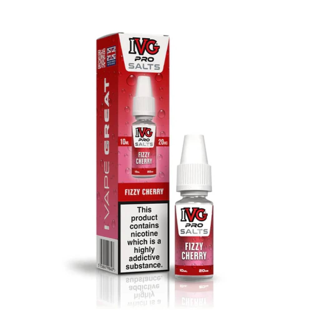 IVG Pro Salts Nic Salt 10ml E-Liquid Box of 10 Fizzy Cherry 10mg