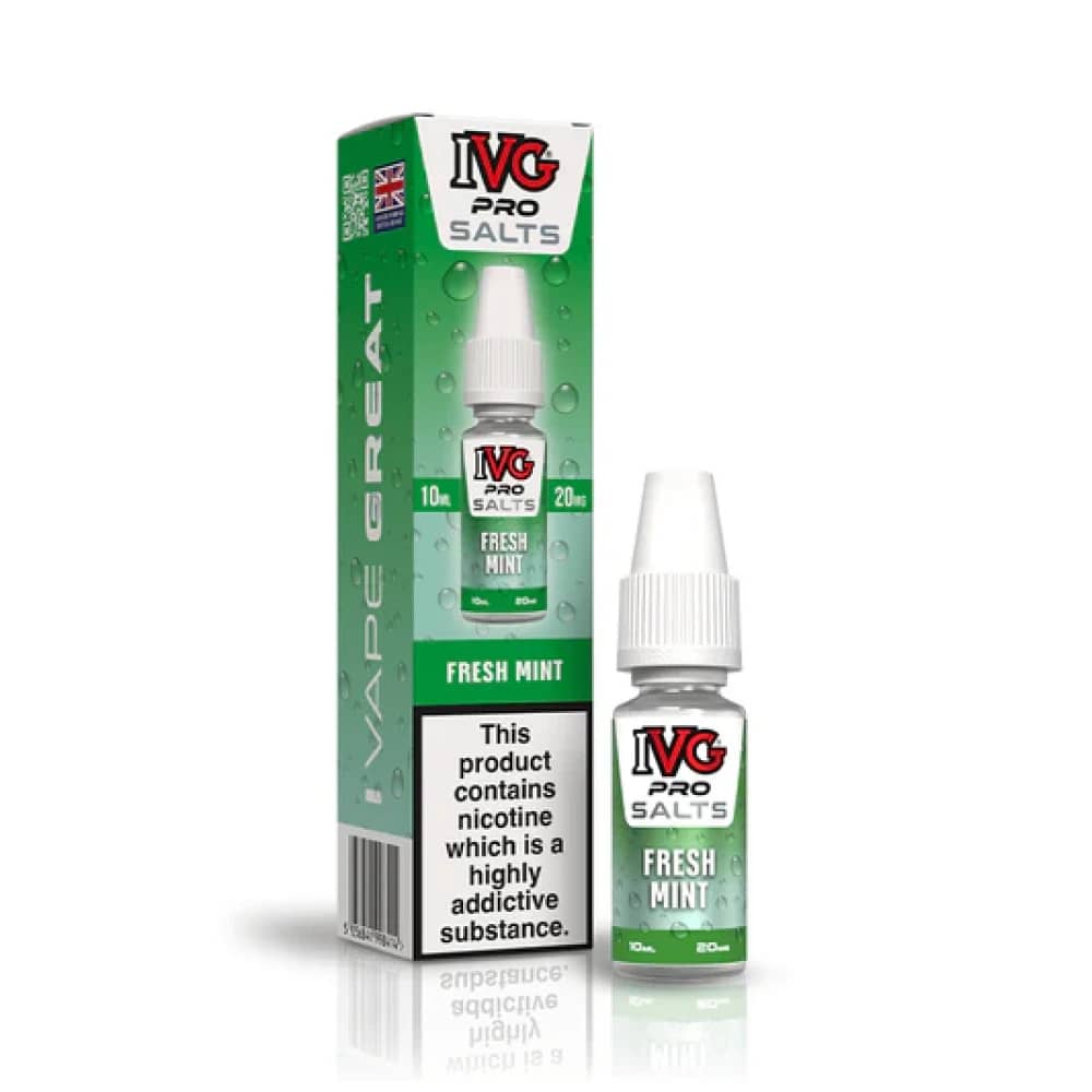 IVG Pro Salts Nic Salt 10ml E-Liquid Box of 10 Fresh Mint 10mg