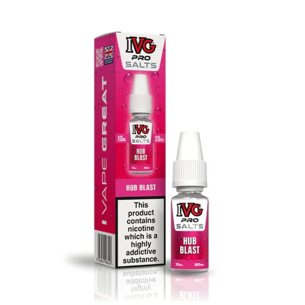 IVG Pro Salts Nic Salt 10ml E-Liquid Box of 10 Hub Blast 10mg