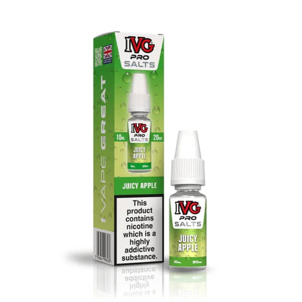 IVG Pro Salts Nic Salt 10ml E-Liquid Box of 10 Juicy Apple 10mg