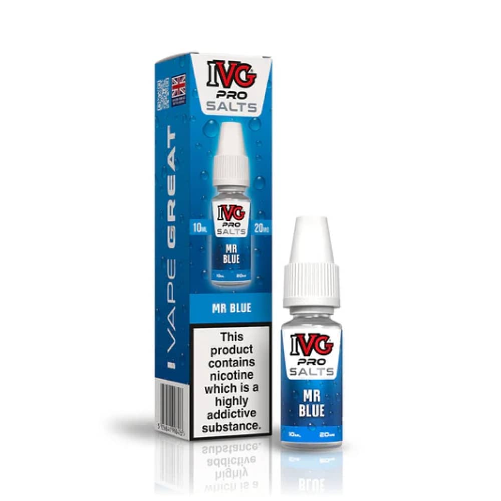 IVG Pro Salts Nic Salt 10ml E-Liquid Box of 10 Mr Blue 10mg