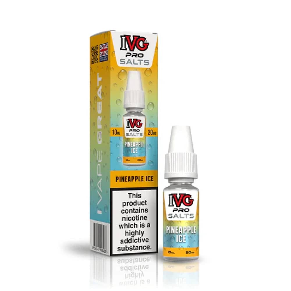 IVG Pro Salts Nic Salt 10ml E-Liquid Box of 10 Pineapple Ice 10mg