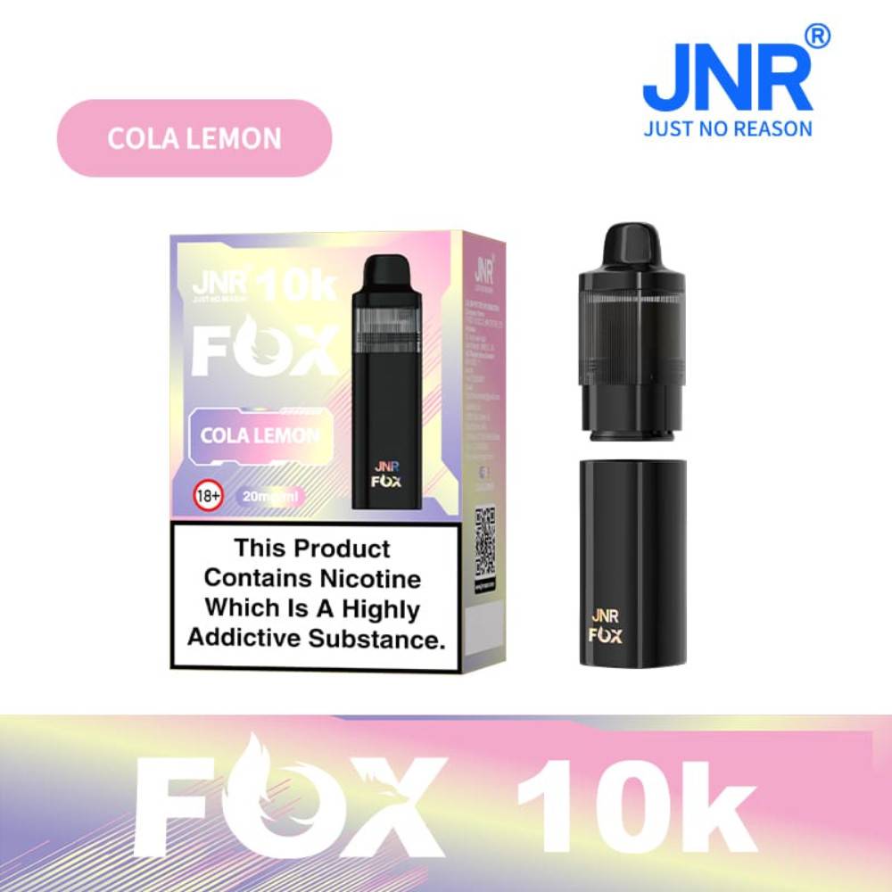 JNR Fox 10k Prefilled Vape Kit Box of 5 Cola Lemon