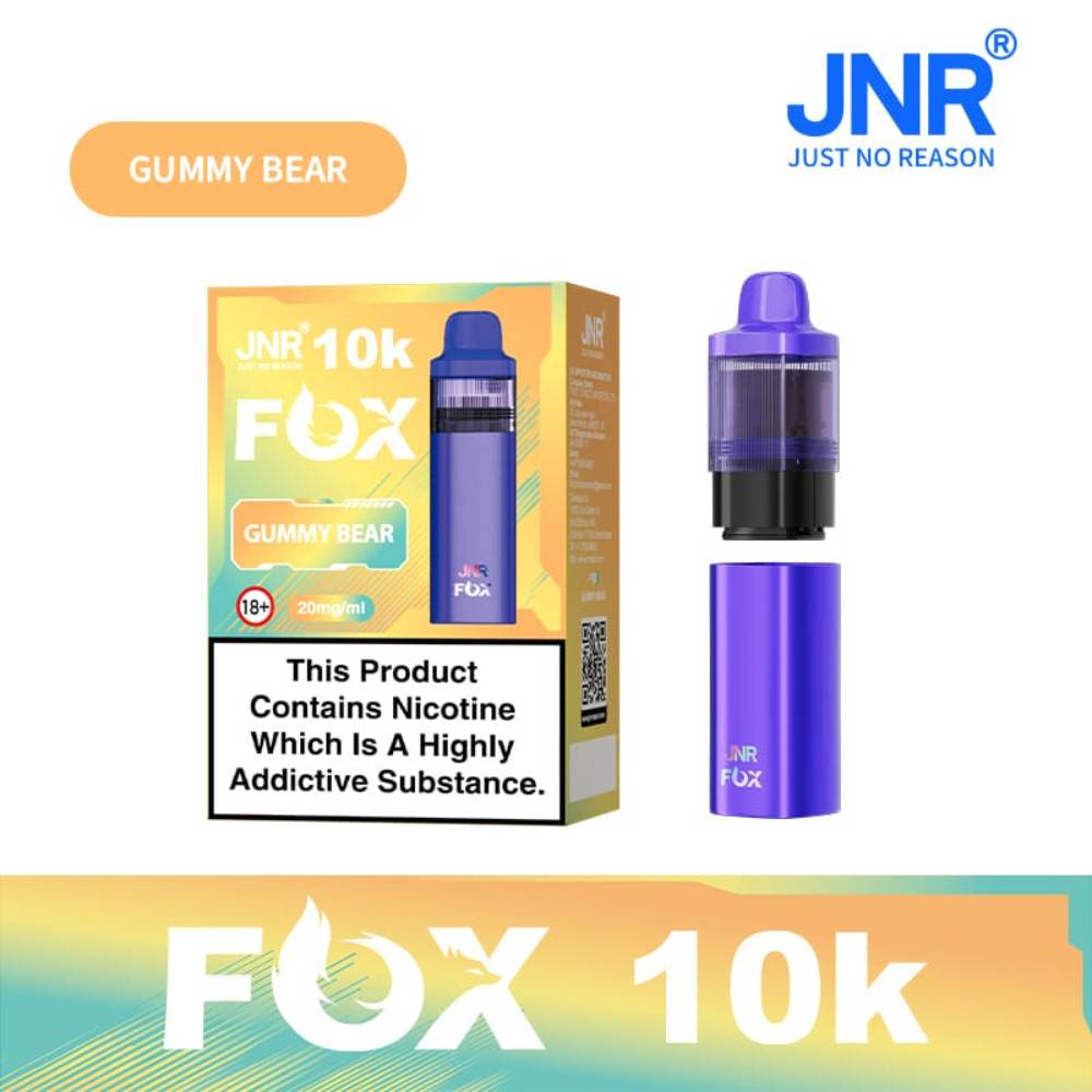 JNR Fox 10k Prefilled Vape Kit Box of 5 Gummy Bear