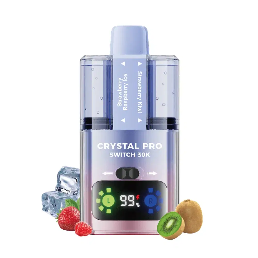 Crystal Pro Switch 30k Vape Kit Box of 5 Strawberry Raspberry Ice / Strawberry Kiwi