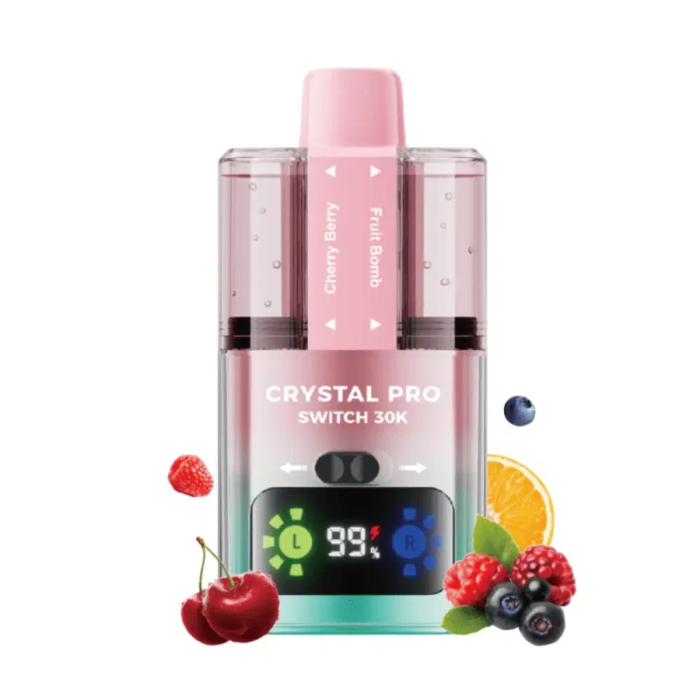 Crystal Pro Switch 30k Vape Kit Box of 5 Cherry Berry / Fruit Bomb