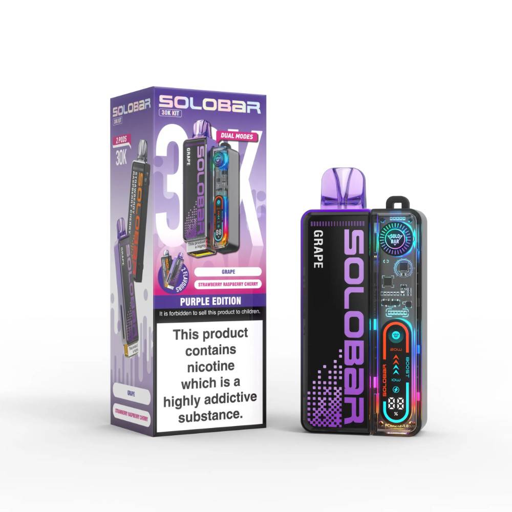 Solobar Boost 30k Vape Kit Box of 5 Purple Edition