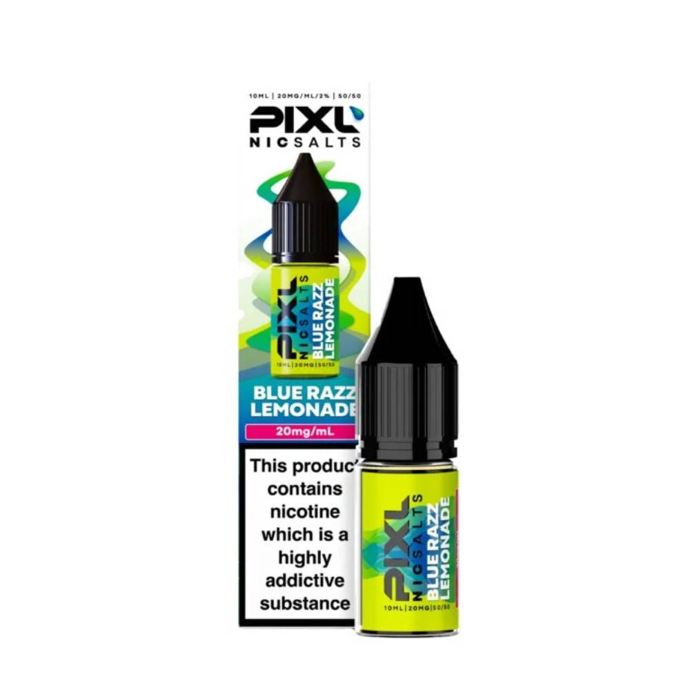 Pixl Nic Salts 10ml E liquids Box of 10 Blue Razz Lemonade 10mg