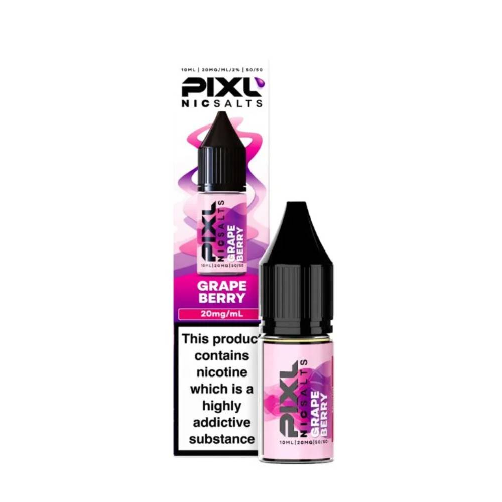 Pixl Nic Salts 10ml E liquids Box of 10 Grape Berry 10mg