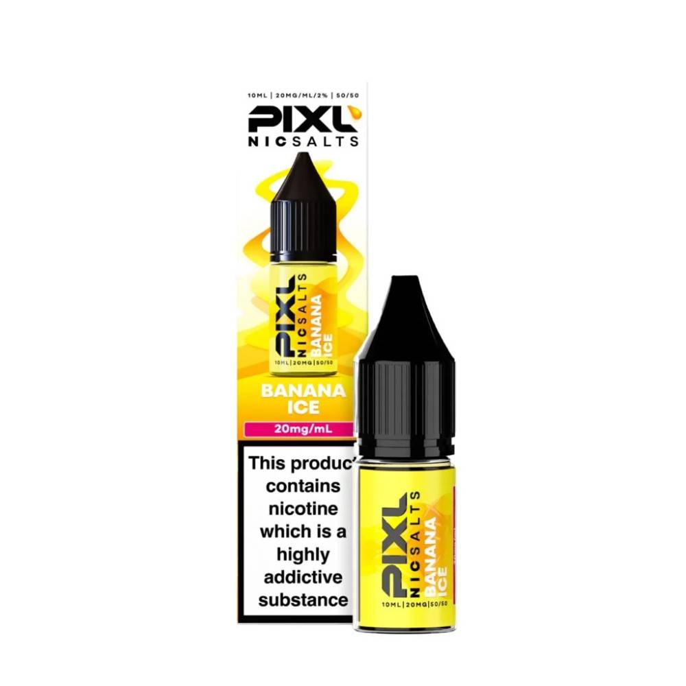 Pixl Nic Salts 10ml E liquids Box of 10 Banana Ice 20mg