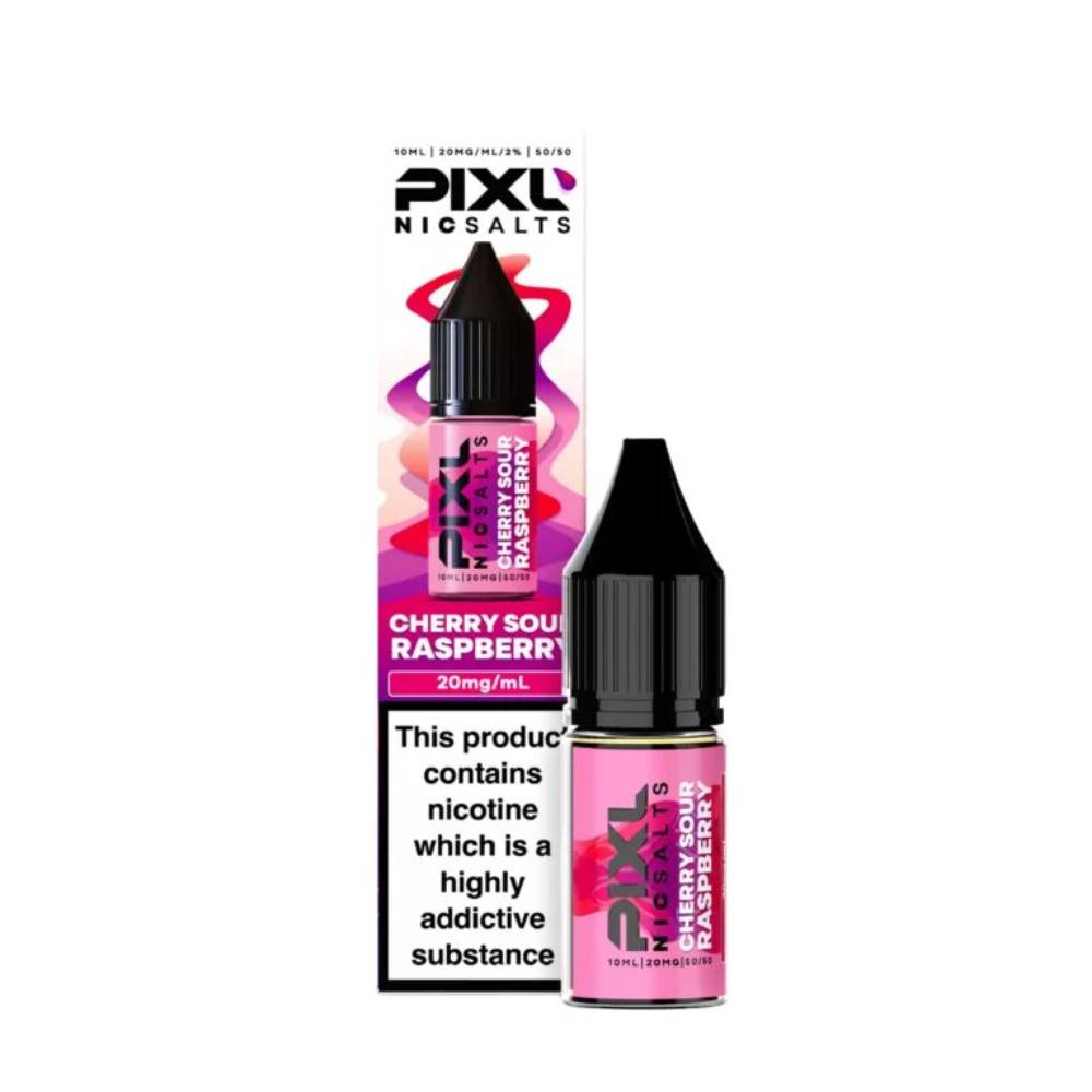 Pixl Nic Salts 10ml E liquids Box of 10 Cherry Sour Raspberry 20mg