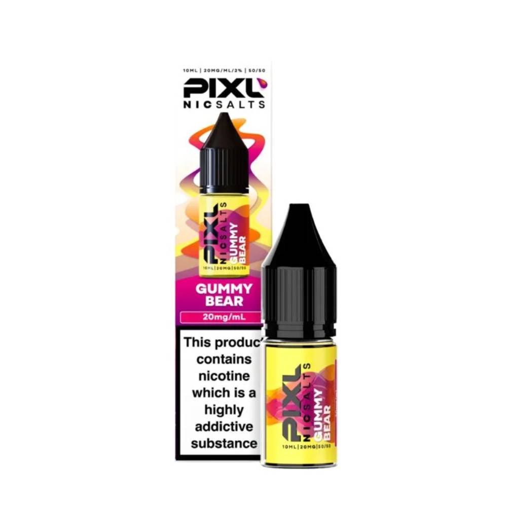 Pixl Nic Salts 10ml E liquids Box of 10 Gummy Bear 20mg