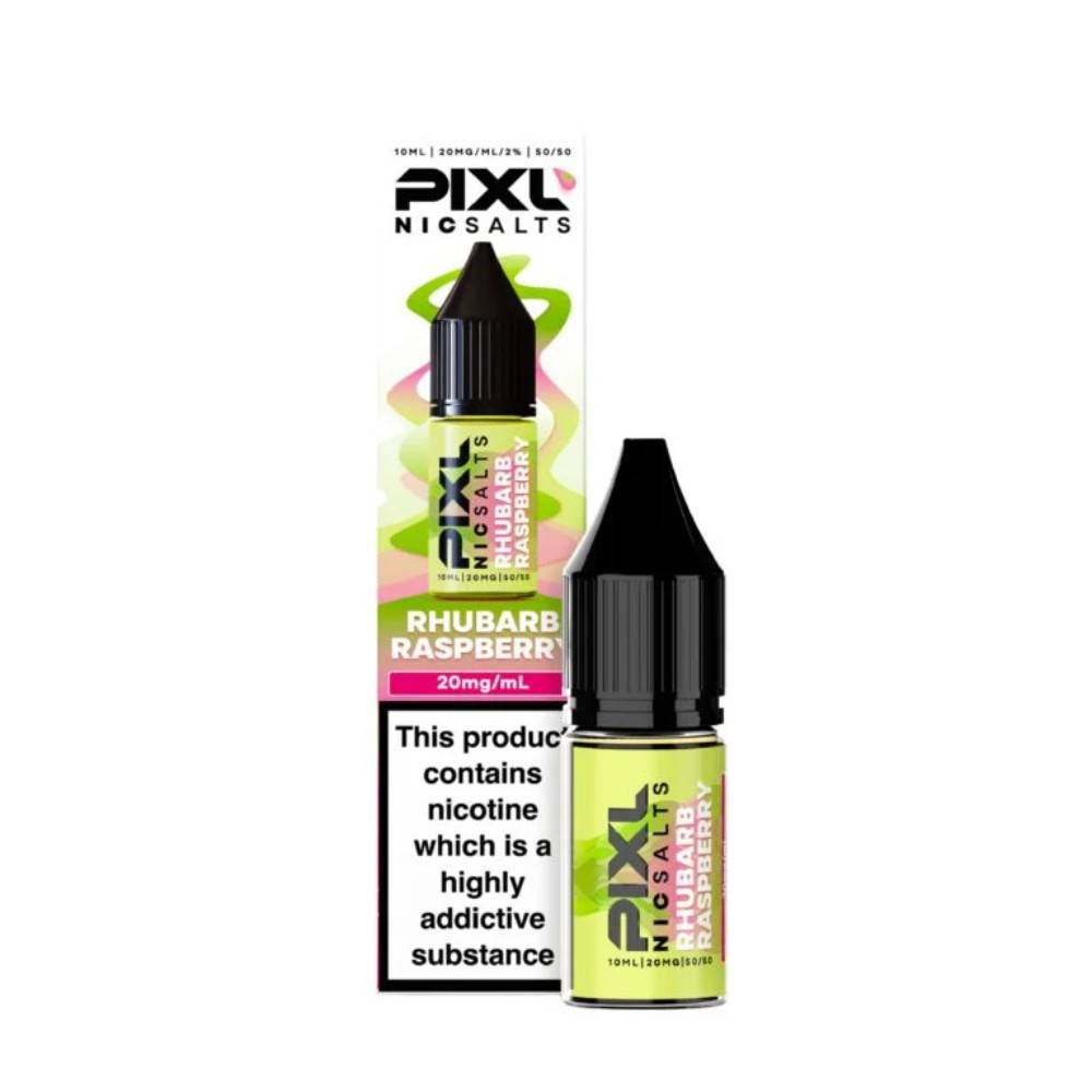 Pixl Nic Salts 10ml E liquids Box of 10 Rhubarb Raspberry 20mg